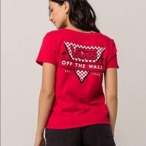 VANS Skimmer Checker Red Womens Tee - RED